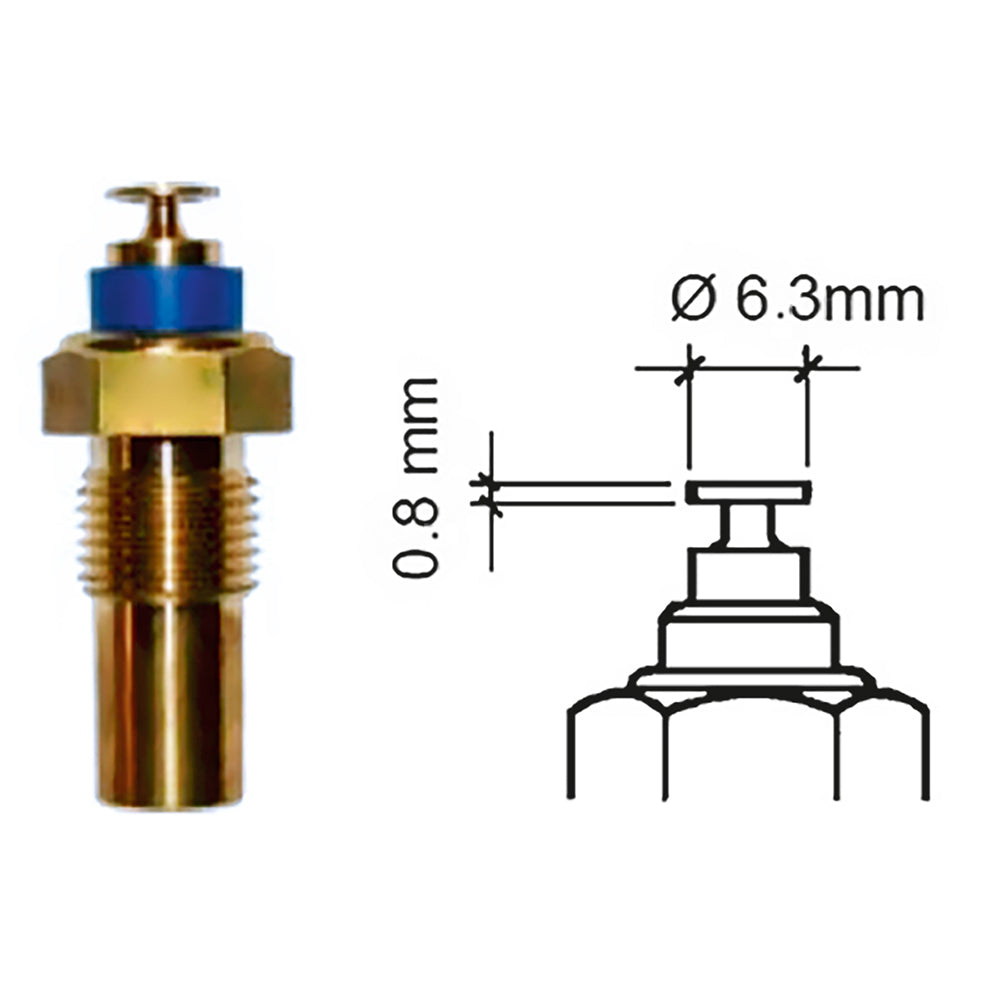 VDO Marine Coolant Temperature Sensor - Single Pole - Spade - 40-120°C/105-250°F - 6-24V - 1/8" - 27NPTF - 323-801-005-001D