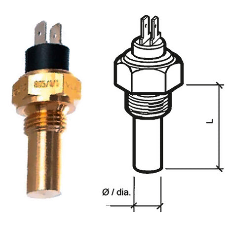 VDO Marine Coolant Temperature Sensor - Dual-Pole, Insulated RTN - 40-120°C/105-250°F - 6-24V - 1/2" - 14NPTF - 323-805-001-004N