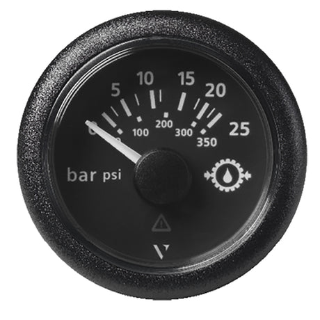 VDO Marine 2-1/16" (52mm) ViewLine Transmission Oil Pressure 25 Bar/350 PSI - 8-32V - Black Dial & Round Bezel - A2C59514136