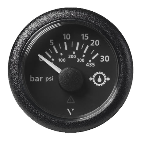 VDO Marine 2-1/16" (52mm) ViewLine Transmission Oil Pressure 30 Bar/435 PSI - 8-32V - Black Dial & Round Bezel - A2C59514141