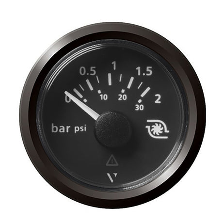 VDO Marine 2-1/16" (52mm) ViewLine Boost Pressure Gauge 2 Bar/30 PSI - 8-32V - Black Dial & Triangular Bezel - A2C59514152