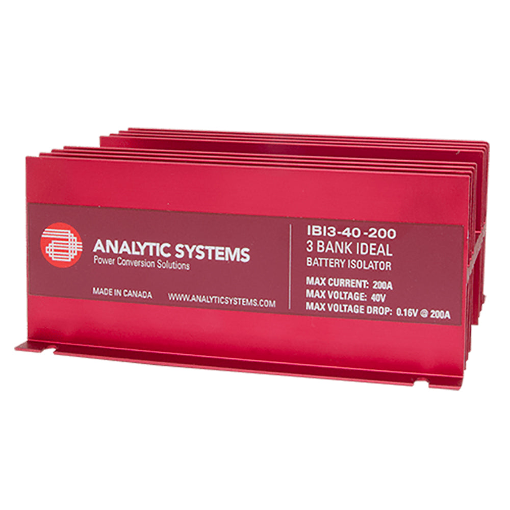 Analytic Systems 200A, 40V 3-Bank Ideal Battery Isolator - IBI3-40-200