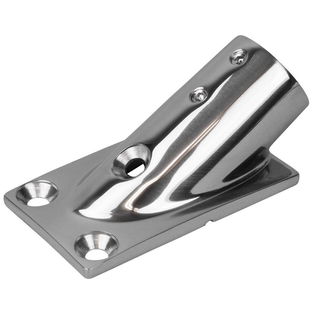 Sea-Dog Rail Base Fitting Rectangular Base 30° 316 Stainless Steel - 1-7/8" x 3-3/16" - 1" OD - 281301-1