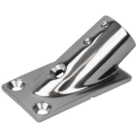 Sea-Dog Rail Base Fitting Rectangular Base 30 Degree 316 Stainless Steel 1-7/8" x 3-3/16" - 1" OD - 281300-1