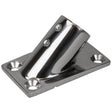 Sea-Dog Rail Base Fitting Rectangular Base 45 Degree 316 Stainless Steel - 3-1/4" x 1-7/8" - 1" OD - 281451-1