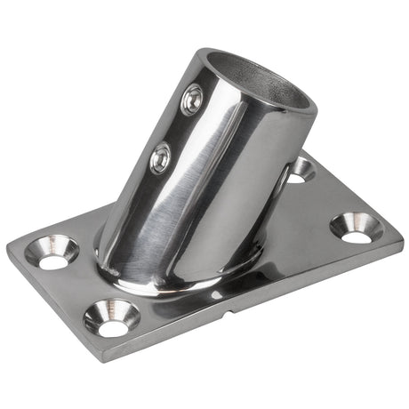 Sea-Dog Rail Base Fitting Rectangular Base 60 Degree 316 Stainless Steel - 1-7/8" x 3-1/4" - 1" OD - 281601-1