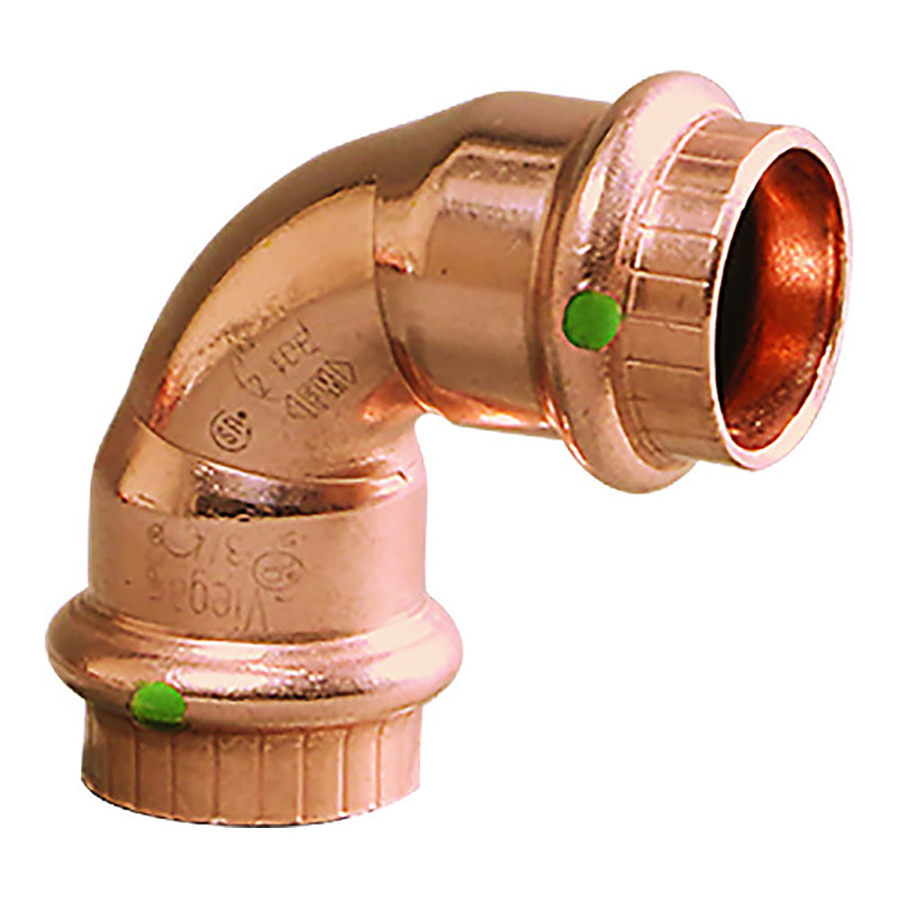 Viega ProPress 1-1/2" - 90 Degree Copper Elbow - Double Press Connection - Smart Connect Technology - 77037