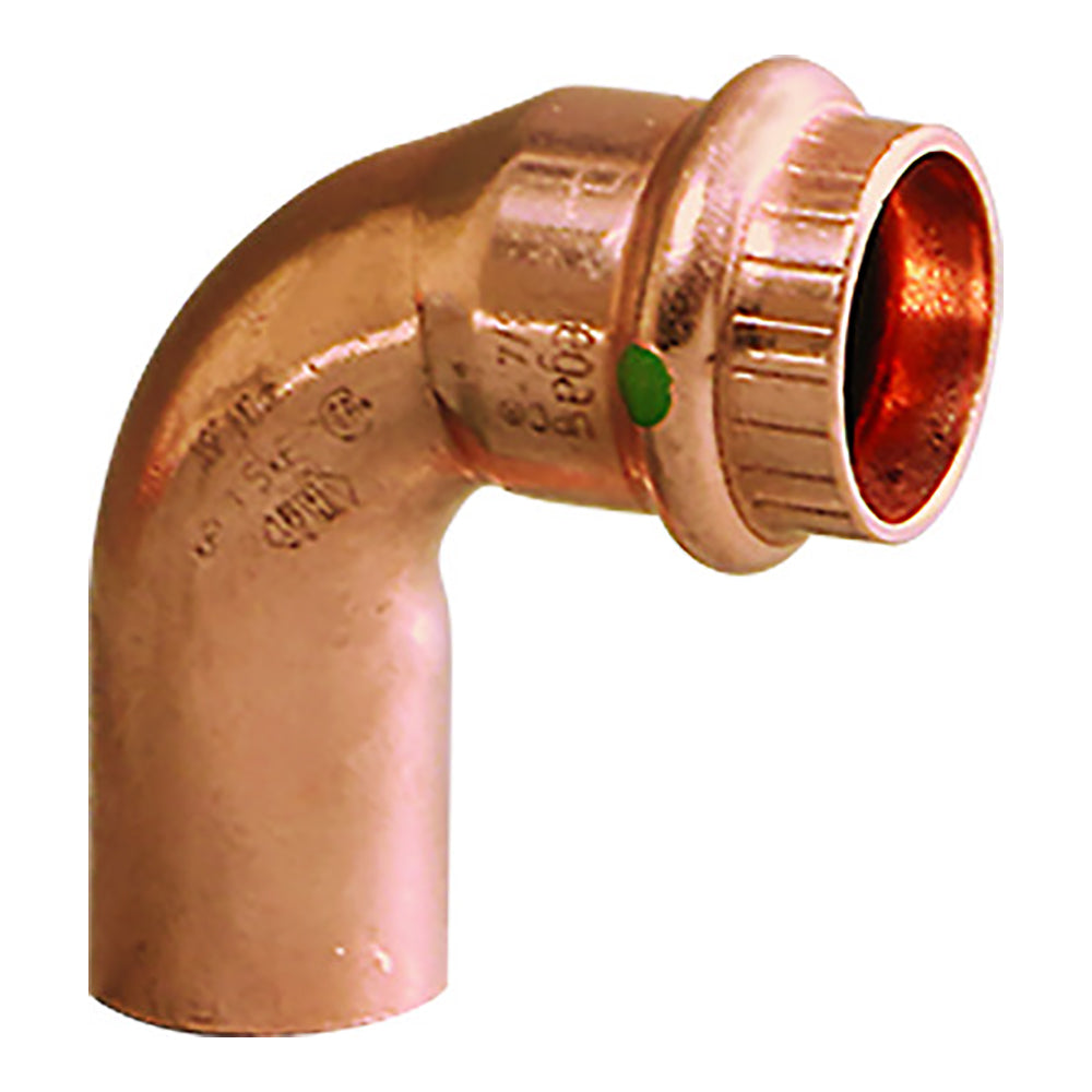 Viega ProPress 1-1/2" - 90 Degree Copper Elbow - Street/Press Connection - Smart Connect Technology - 77067