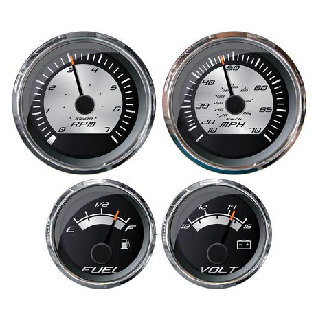 Faria Platinum Box Set Outboard Speed, Tachometer, Fuel Level & Voltmeter - KTF0185