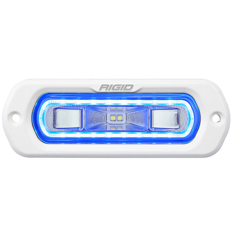 RIGID Industries SR-L Series Marine Spreader Light - White Flush Mount - White Light w/Blue Halo - 51201