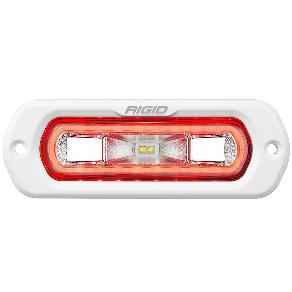 RIGID Industries SR-L Series Marine Spreader Light - White Flush Mount - White Light w/Red Halo - 51202