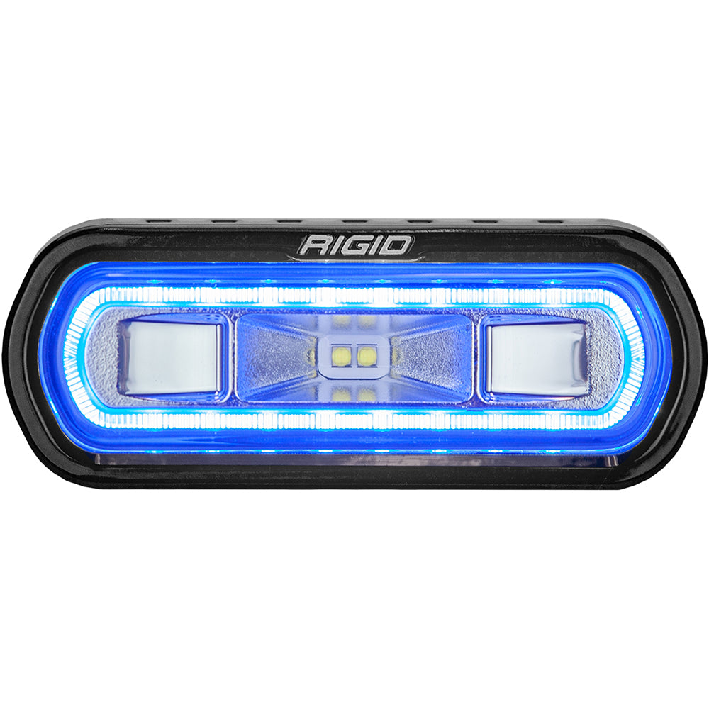 RIGID Industries SR-L Series Marine Spreader Light - Black Surface Mount - White Light w/Blue Halo - 52101