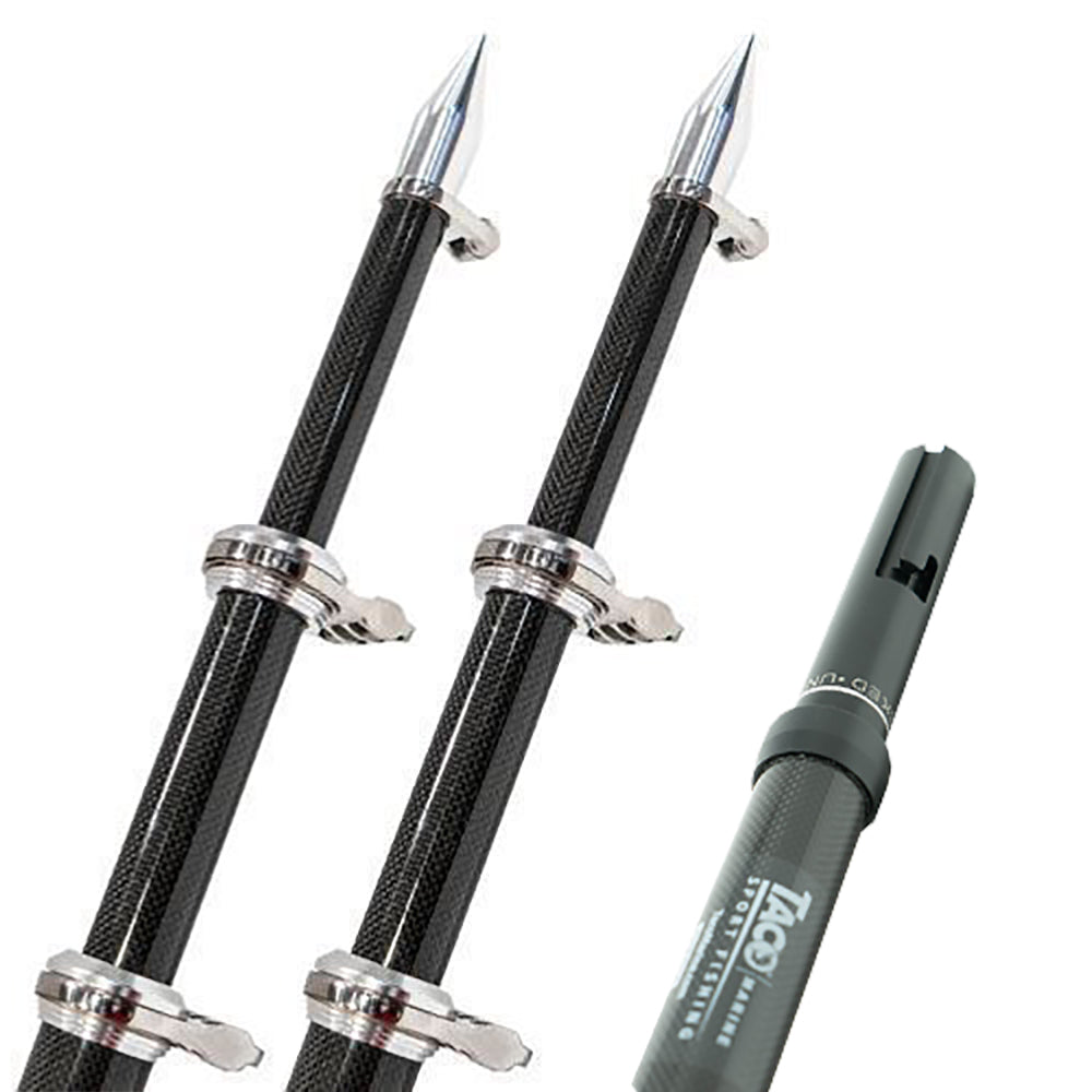 TACO 24' Carbon Fiber Twist & Lock Outrigger Poles f/GS-450, GS-500 & GS-1000 Bases - Black - OT-4240CF-HD