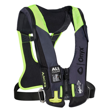Onyx Impulse A/M 33 All Clear with Harness Auto/Manual Inflatable Life Jacket - Grey - 134300-701-004-21