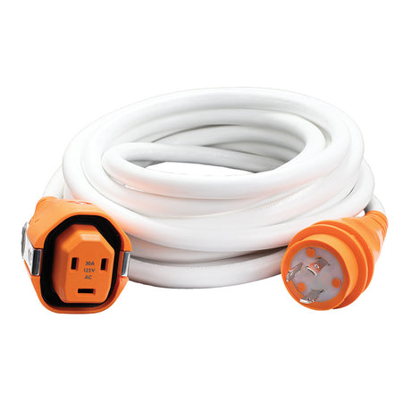 SmartPlug 30AMP/125V Cordset Female, SmartPlug Boatside & 30AMP Twist Type Dockside - White - 25' - C30253W