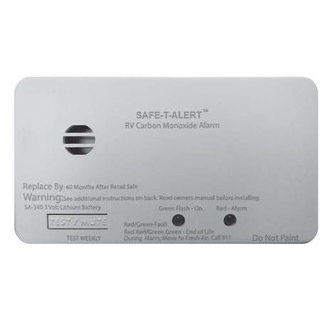 Safe-T-Alert SA-340 White RV Battery Powered CO2 Detector - Rectangle - SA-340-WT