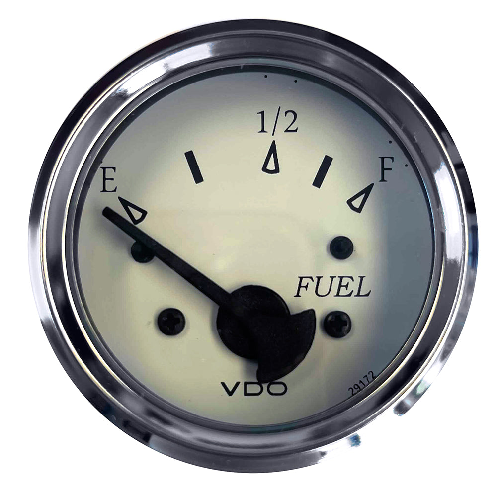 VDO Cockpit Marine 52MM (2-1/16") Fuel Level Gauge - White Dial/Chrome Bezel - 301-15278