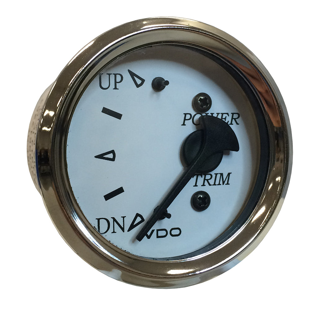 VDO Cockpit Marine 52MM (2-1/16") Trim Gauge for Johnson/Envinrude Engines - White Dial/Chrome Bezel - 382-15280