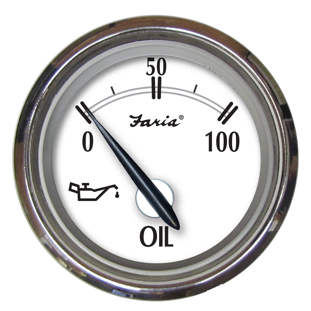 Faria Newport SS 2" Oil Pressure Gauge - 0 to 100 PSI - 25005
