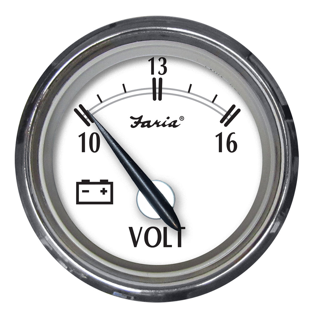 Faria Newport SS 2" Voltmeter - 10 to 16V - 25009