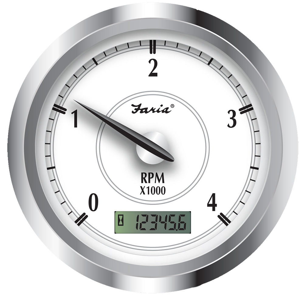Faria Newport SS 4" Tachometer w/Hourmeter for Diesel w/Magnetic Pick-Up - 4000 RPM - 45006