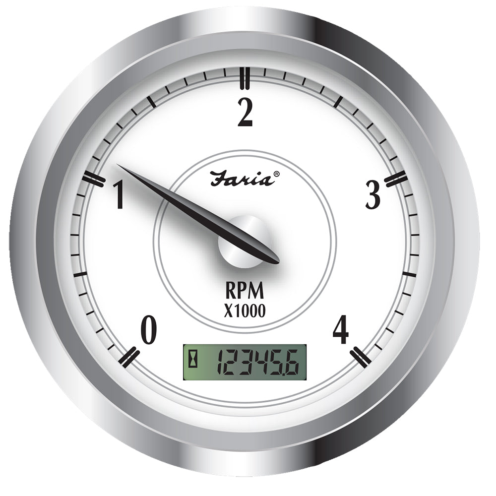 Faria Newport SS 4" Tachometer w/Hourmeter for Diesel w/Magnetic Take Off - 4000 RPM - 45007
