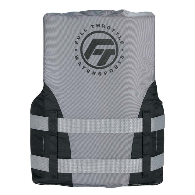 Full Throttle Teen Nylon Life Jacket - Grey/Black - 112200-701-010-22