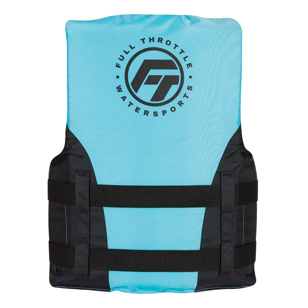 Full Throttle Teen Nylon Life Jacket - Aqua/Black - 112200-505-010-22