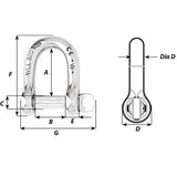 Wichard Self-Locking D Shackle - Diameter 4mm - 5/32" - 1201