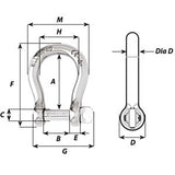 Wichard Self-Locking Bow Shackle - Diameter 10mm - 13/32" - 1245