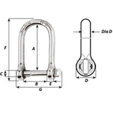 Wichard Self-Locking Large Shackle - Diameter 5mm - 3/16" - 1262