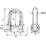 Wichard Captive Pin D Shackle - Diameter 5mm - 3/16" - 1402