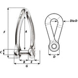 Wichard Captive Pin Twisted Shackle - Diameter 5mm - 3/16" - 1422