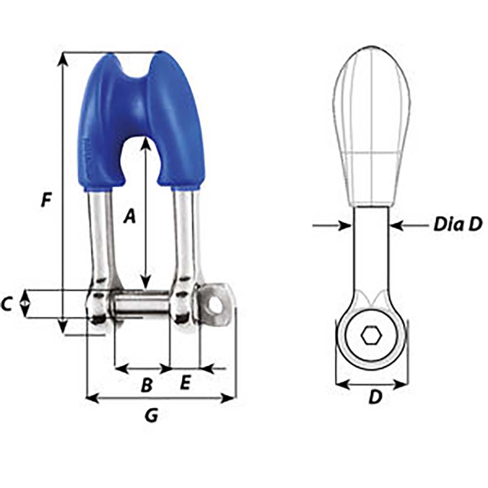 Wichard Thimble Shackle - Captive Pin - Diameter 10mm - 13/32" - 1495