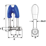 Wichard Thimble Shackle - Captive Pin - Diameter 10mm - 13/32" - 1495