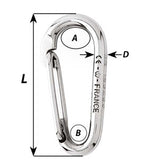 Wichard Symmetric Carbin Hook Without Eye - Length 120mm - 15/32" - 2337