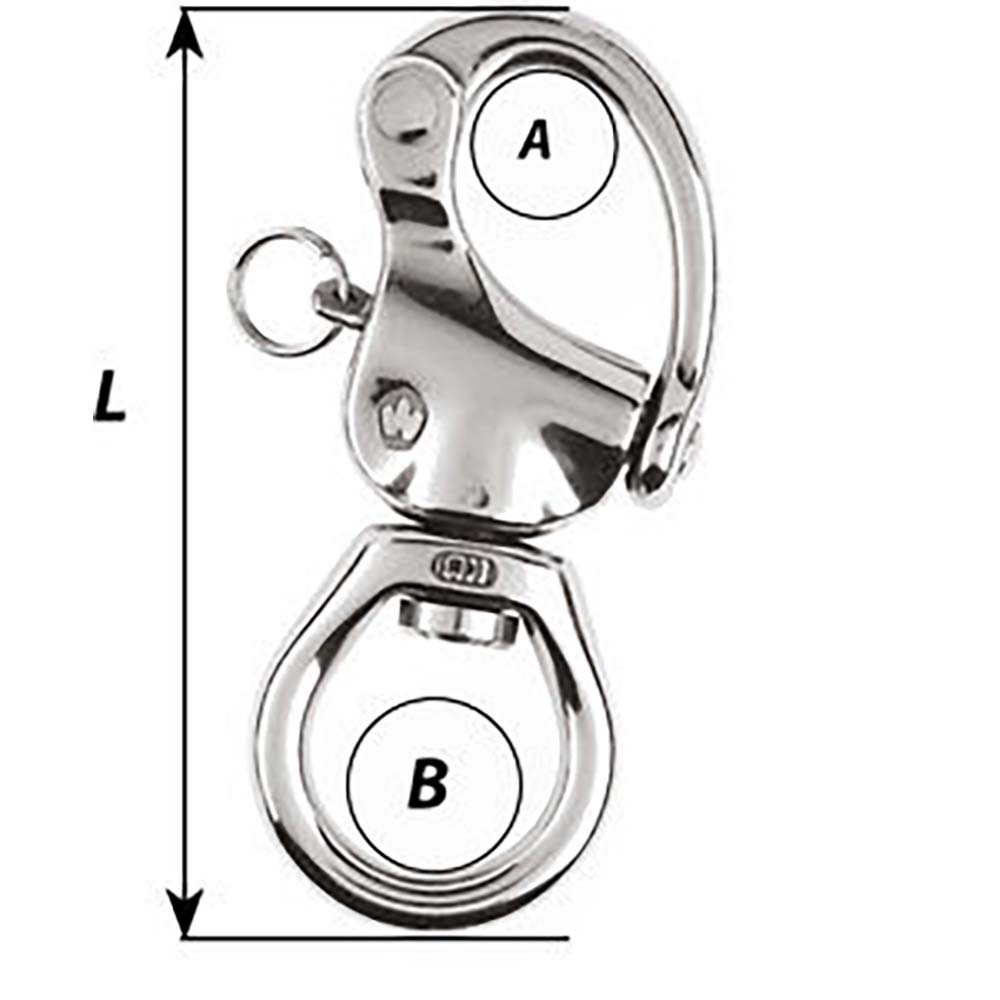 Wichard HR Snap Shackle - Large Bail - Length 80mm - 2373