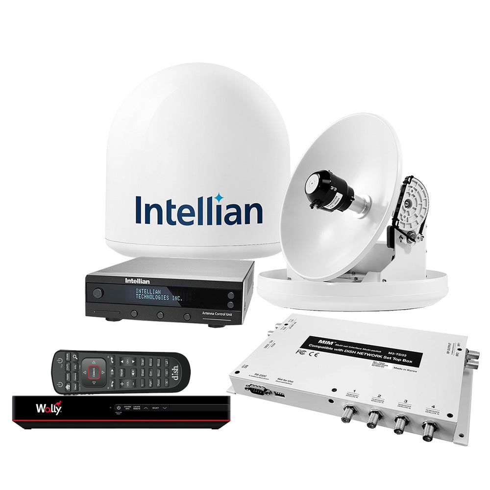 Intellian i2 US System with DISH/Bell MIM-2 (with 3M RG6 Cable) 15M RG6 Cable & DISH HD Wally Receiver - B4-209DNSB2