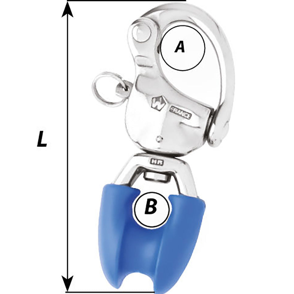 Wichard HR Snap Shackle with Thimble Eye - Length 3-3/4" - 2493