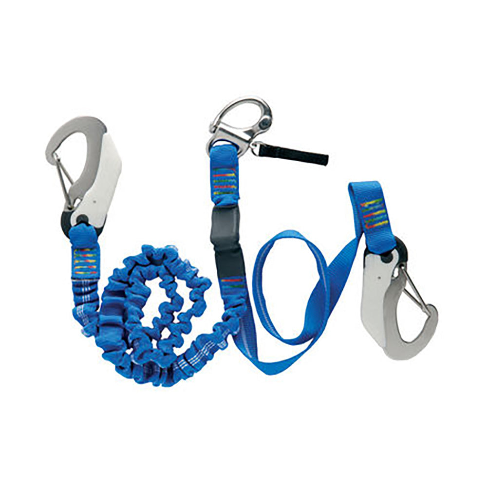 Wichard Double Releasable Elastic Tether Fixed Line with 3 Hooks - 7008