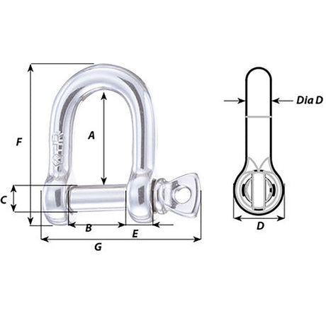 Wichard HR D Shackle - Diameter 15/64" - 11203