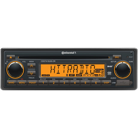 Continental Stereo with CD/AM/FM/BT/USB - Harness Included - 12V - CDD7418UB-ORK