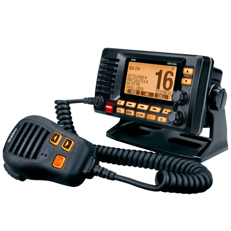 Uniden UM725 Fixed Mount Marine VHF Radio with GPS - Black - UM725GBK