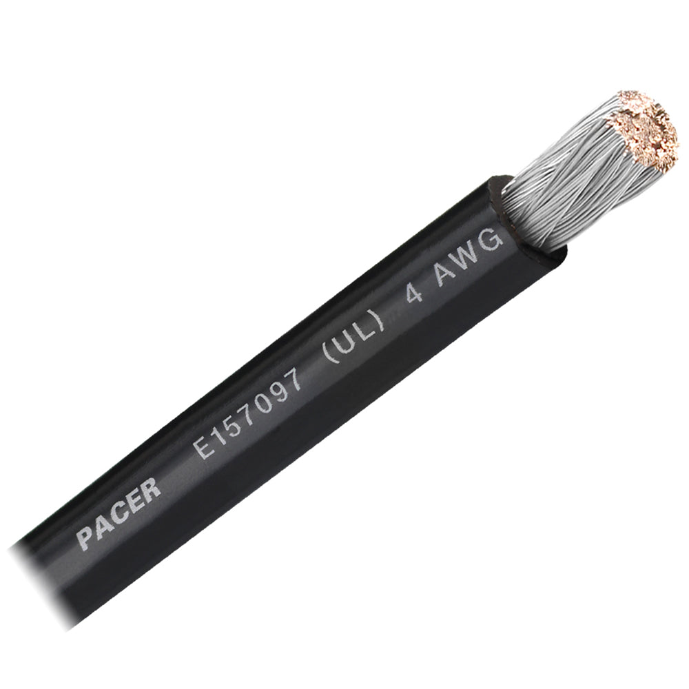 Pacer Black 4 AWG Battery Cable - Sold By The Foot - WUL4BK-FT