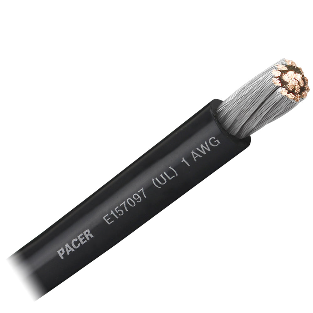 Pacer Black 1 AWG Battery Cable - Sold By The Foot - WUL1BK-FT