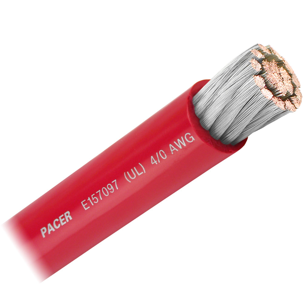 Pacer Red 4/0 AWG Battery Cable - Sold By The Foot - WUL4/0RD-FT