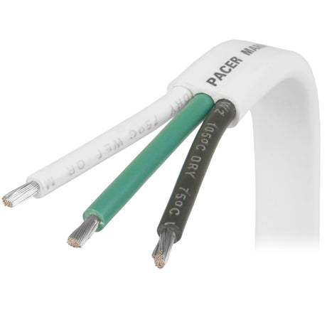 Pacer 16/3 AWG Triplex Cable - Black/Green/White - 100' - W16/3-100