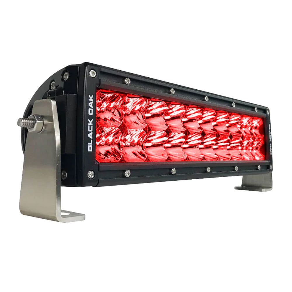 Black Oak Double Row Combo Red Predator Hunting 10" Light Bar - Black - 10R-D3OS