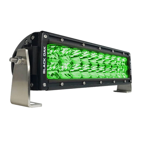 Black Oak Double Row Combo Green Hog Hunting 10" Light Bar - Black - 10G-D3OS