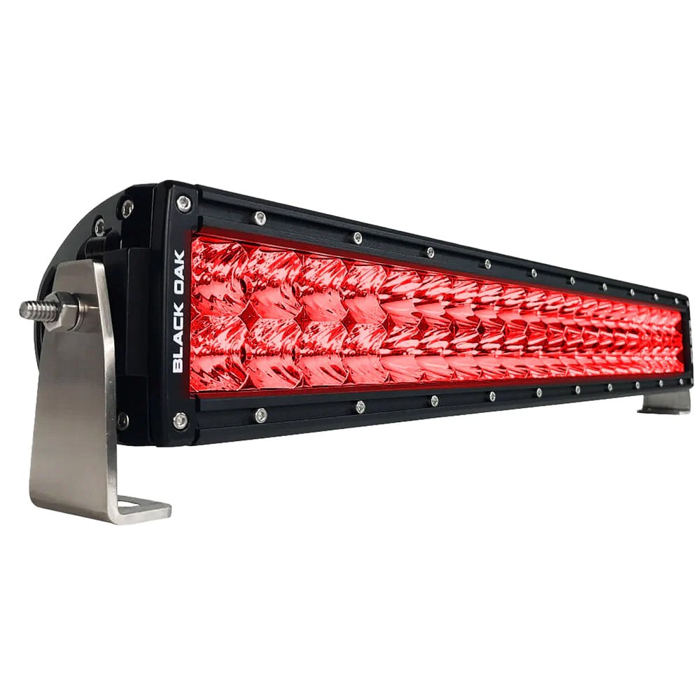 Black Oak Curved Double Row Combo Red Predator Hunting 20" Light Bar - Black - 20CR-D3OS